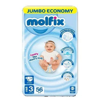 Molfix Baby Diaper Midi Size 3 Jumbo Pack 56 Pcs