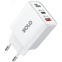 Yolo Y-201 Dual Port 20W Fast Charger With 100 CM Type A to Type C Cable