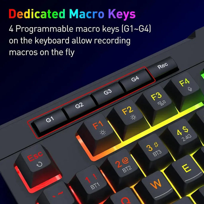 Redragon K521 Netherbane Full size RGB Wired Membrane Keyboard