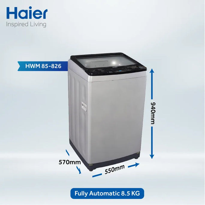 Haier HWM 85-826 8.5Kg Top Load Fully Automatic Washing Machine With Official Warranty