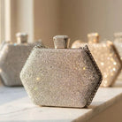 Milli Legacy BC-043 Luxury Beaded Clutch Bag with Gold Handle For Women