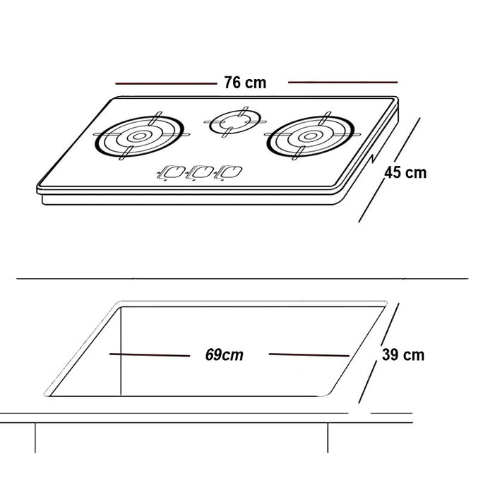 Glam Gas GG-Flora B Built In Hobs With Official Warranty