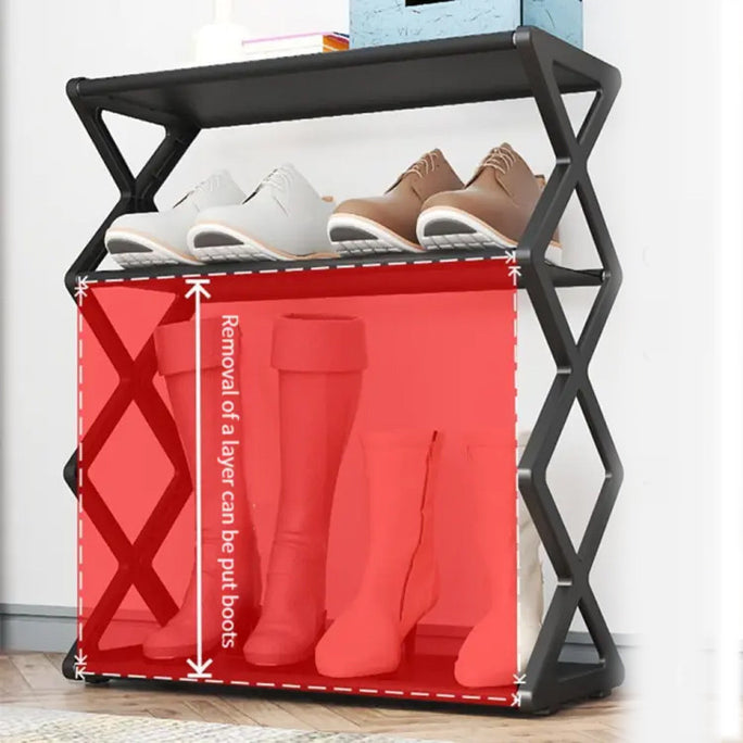 Adjustable Double Layer X-Shaped Shoe Rack