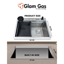 Glam Gas Life Style 6-6 Texture Kitchen Sink