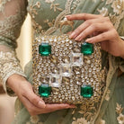 Milli Legacy Luxury Kundan & Stone Clutch Bag For Women