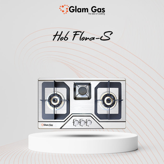 Glam Gas Flora Built In Hobs Silver With Official Warranty