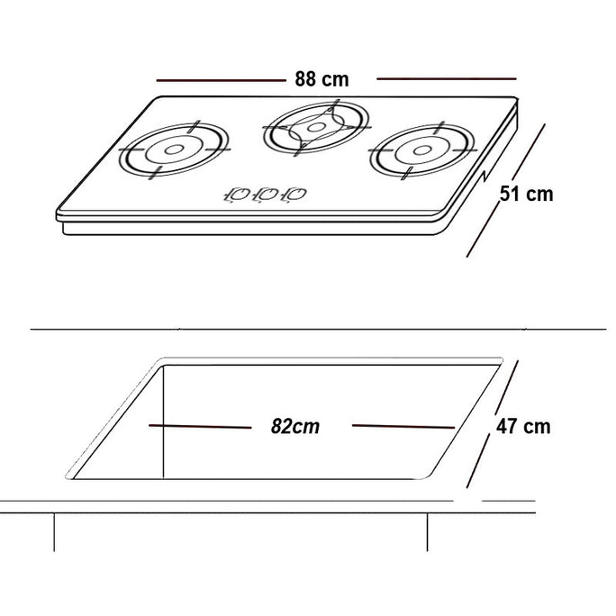 Glam Gas GG-07A Digital Built In Hobs With Official Warranty