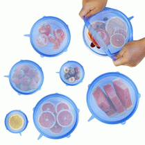 Silicone Stretch Lids and Reusable Bowl Covers 6 Pcs Set
