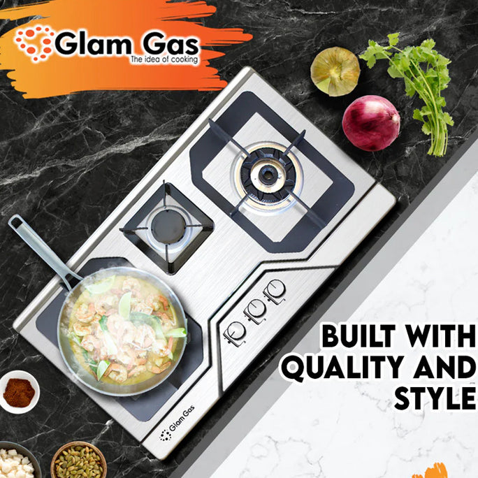 Glam Gas Flora Built In Hobs Silver With Official Warranty