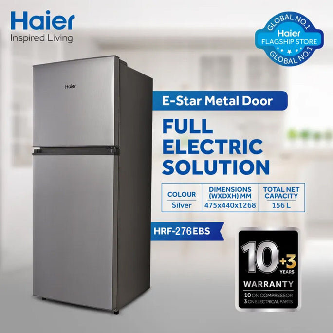 Haier HRF-276 EBS / EBD E-Star Double Door Refrigerator 10 Cubic Feet With Official Warranty
