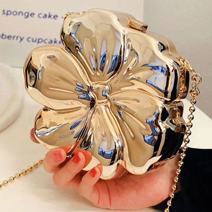 Milli Legacy BC-063 Elevate Your Evening Golden Acrylic Clutch For Women