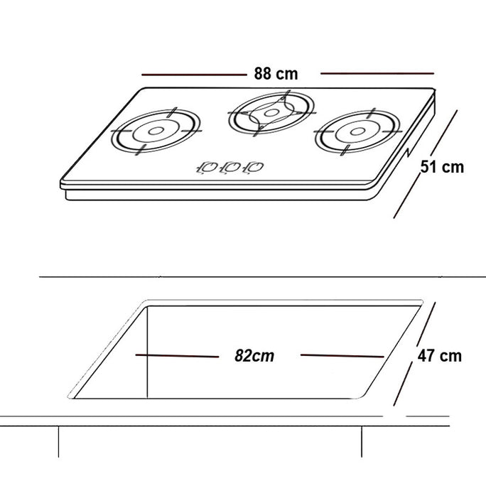 Glam Gas GG-07A Built In Hobs With Official Warranty