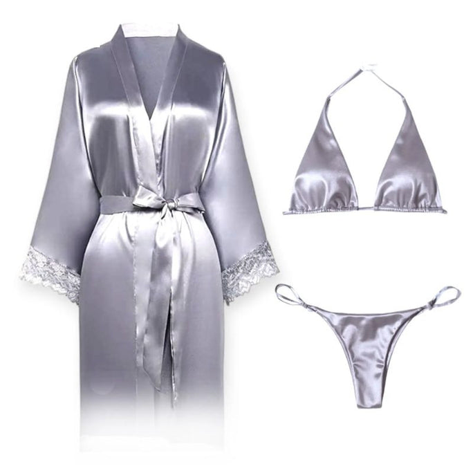Bihaam Silk Wear 1 Piece Sexy Nighty Sleepwear Silk Satin Night Dress Lingerie Set