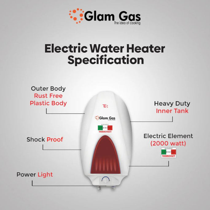 Glam Gas Semi-35 Semi-Instant Water Heater 35 Liter Capacity With Official Warranty
