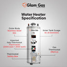 Glam Gas Hybrid Water Heater (Electric + Gas) - 50 Gallon (8x8) Steel With Official Warrnaty