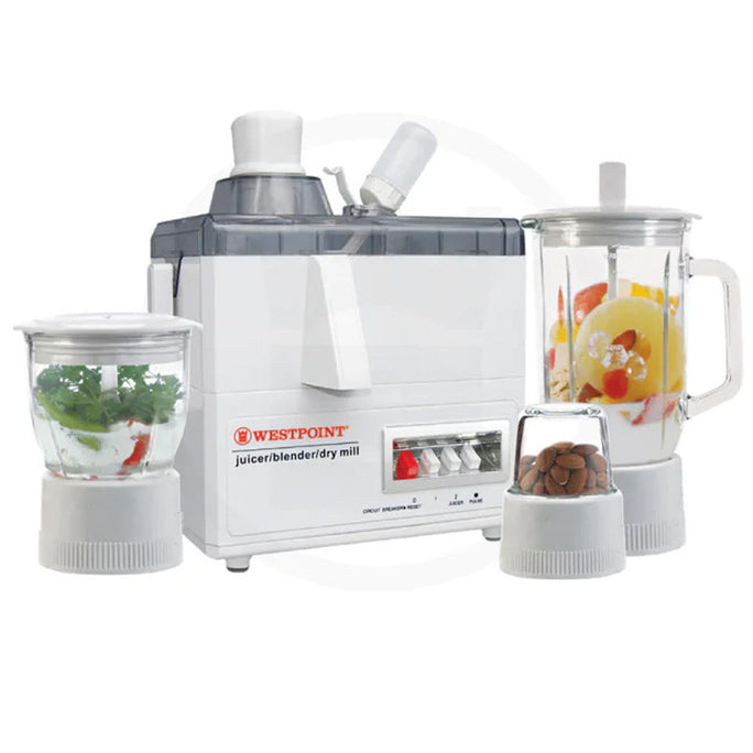 WestPoint WF-8814 Deluxe 4 In 1 Juicer, Blender, Dry Mill & Chopper With Official Warranty