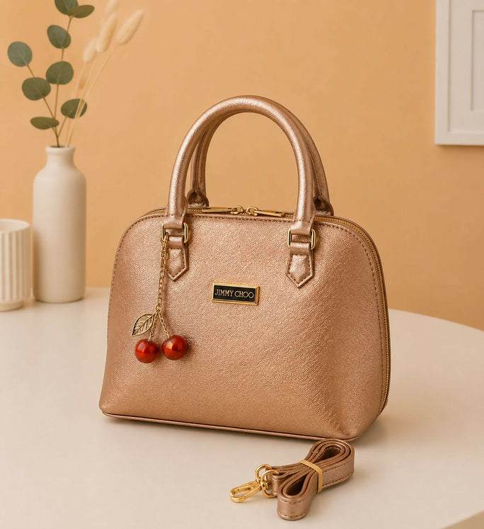 Trendy Crossbody Bag for Women & Girls - Metallic Top Handle Handbag with Adjustable Shoulder Strap