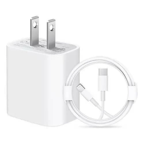 Genuine Apple iPhone 15 Pro Max 20watt USB-C Fast Charger Adapter & Original USB-C to C Data Sync Cable | Authentic Power Delivery (PD) Wall Plug & Charging Cord