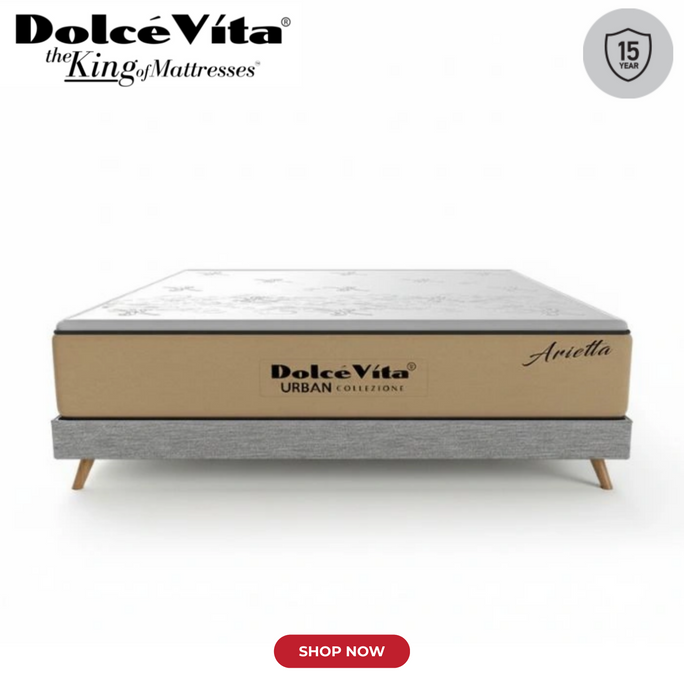 Dolce Vita Arietta Pocket Spring Mattress | Urban Series | 15 Years Brand Warranty