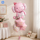 Pink Elephant Happy Birthday Foil Balloon Bouquet