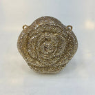 Elegant Rose Flower Rhinestone Crystal Clutch Bag for Women - Premium Hard Case Evening Crossbody Purse
