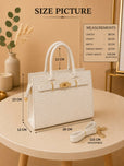 Embossed Croco Top Handle Handbag for Women - Premium Textured Shoulder & Crossbody Bag