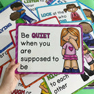 15-Piece Educational Classroom Rules Learning Cards