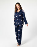 Sajiero Fleece Pajama Suit - Night Petal