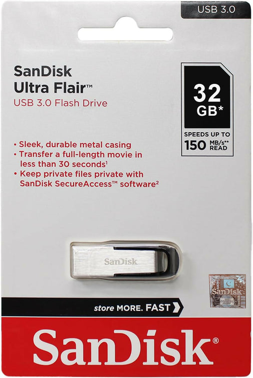 SanDisk 32GB/64GB/128GB/256GB Ultra Flair USB 3.0 Flash Drive