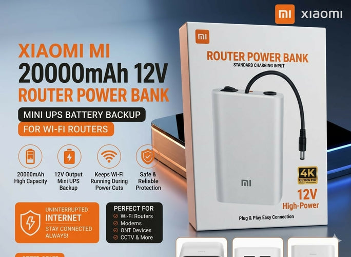 Xiaomi Mi 20000mAh 12V Router Power Bank Mini UPS