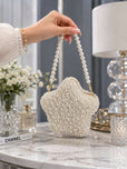 Mini Star Pearl Embellished Frame Clutch for Women - Premium Metal Frame Evening & Party Handbag