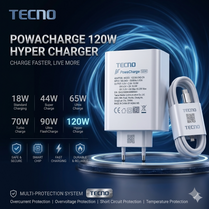 Original TECNO 120W Super Fast Charger with Type-C Cable