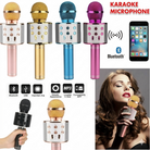 WS-858 3-in-1 Portable Bluetooth Karaoke Microphone & HiFi Speaker | Wireless Handheld KTV Mic, Music Player, Voice Recorder | USB Data Cable Charging, AUX, SD Card Support for All Smartphones & Smart TVs