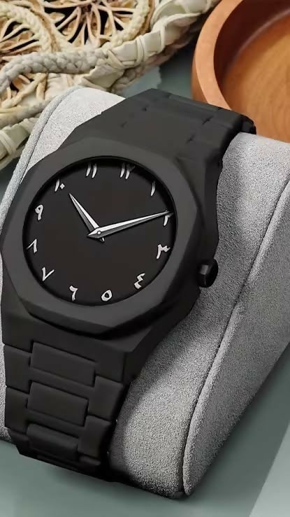 Original Arabic Aura Waterproof Wrist Watch: Trending Matte Finish Luxury Timepiece for Men & Boys special Premium Arabic Aura Watch 2026 watch: Luxury Minimalist Design with Butterfly Clasp & Fiber Chain for Men