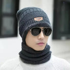 Wool Beanie & Neck Warmer Set for Men Women Winter Wear