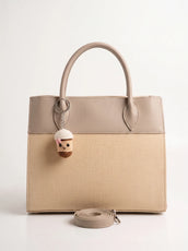 WestStyle - Saffiano Shouler Tote Bag for Women in Beige Color