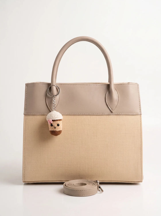 WestStyle - Saffiano Shouler Tote Bag for Women in Beige Color