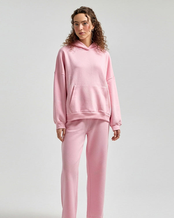 Sajiero Fleece Tracksuit -Comfy Day - Pink