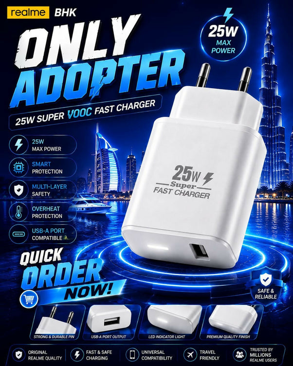 Realme 25W SuperVOOC Fast Charger Adapter
