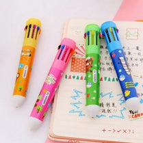 10 Color Ball Pen Set for Kids, Cute Multicolor Ballpoint Pens, 10-in-1 Colorful Retractable Pens for School, Office, Notes, Drawing, Writing, Journaling, Stationery Supplies, Gift for Boys & Girls