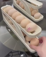Rolling Egg Holder Box 15 Eggs | Automatic Rolling Egg Storage Tray | Refrigerator Egg Organizer Rack | Space Saving Kitchen Storage Container