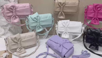 Quilted Leather Bow Accent Crossbody Handbag for Women - Stylish Shoulder Bag