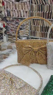Trendy Shiny Crystal Bow Crossbody Handbag