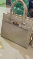 Embossed Croco Top Handle Handbag for Women - Premium Textured Shoulder & Crossbody Bag