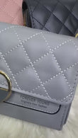 Quilted Double Zipper Crossbody Wallet Purse