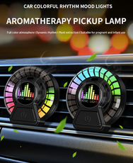 Car AC Vent Air Freshener Aromatherapy RGB Sound Rhythm LED Rechargeable Light Aroma Therapy For Desktop Gaming and Car Dashboard Accessories