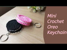 Crochet cute Cookie Oreo circle biscuit pattern fashion handmade Keychain