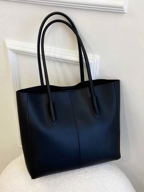 WestStyle - Everyday Tote Bag with Pouch in Black Color for Women | 2PCs Bags for Girls