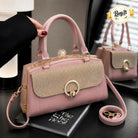 Chic Rhinestone Flap Medium Frame Handbag for Women & Girls - PU Leather Shoulder Bag with Top Clasp