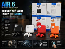 Air 6 Wireless Bluetooth Earbuds with Noise Cancelling